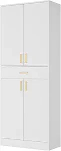 Ljustra 71 Inch Tall Pantry Cabinet Storage with Doors and Shelves