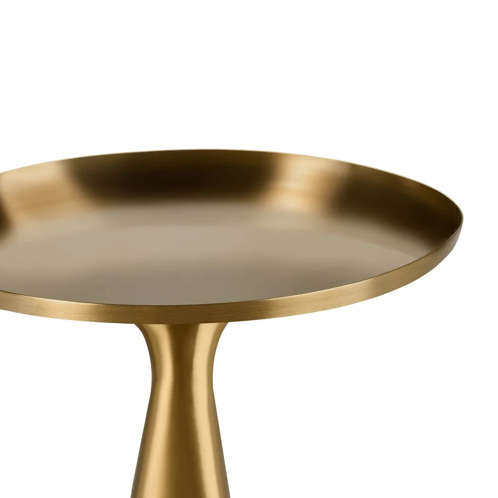 Elegant Round Metal Drink Table Modern Indoor End Table Fully Assembled