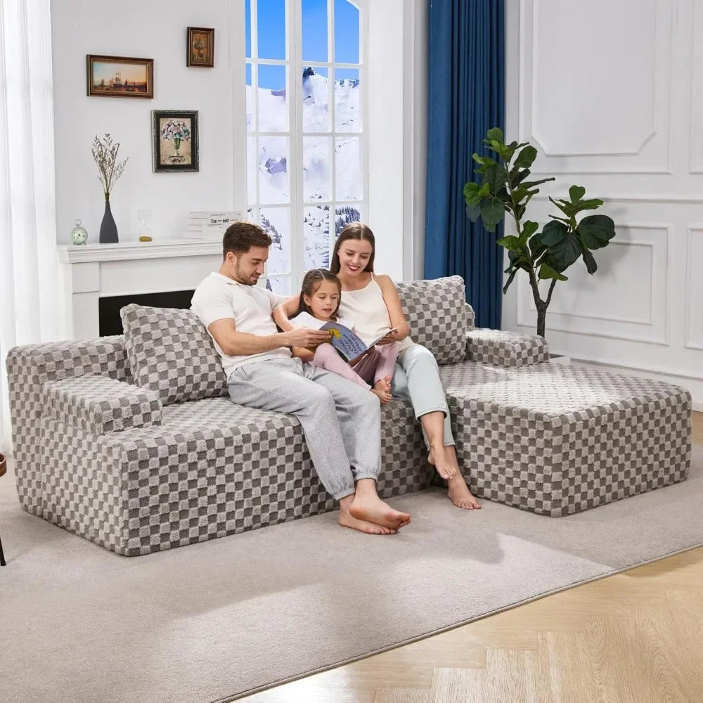 Ljustra Modular Sectional Sofa L-Shape Couch Memory Foam Cloud Couch