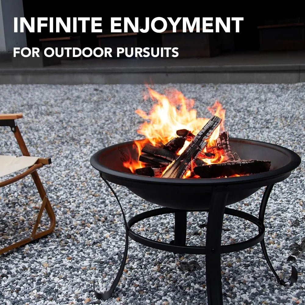 Ljustra 22 Inch Outdoor Fire Pit Durable Portable Wood Burning Firepit