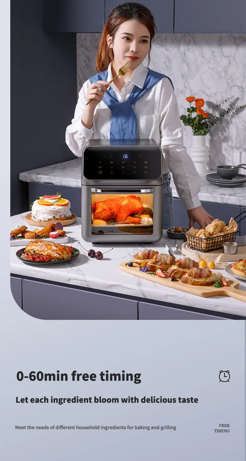 Ljustra 10L Electric Air Fryer Large Capacity Healthy Cooking Home Appliance
