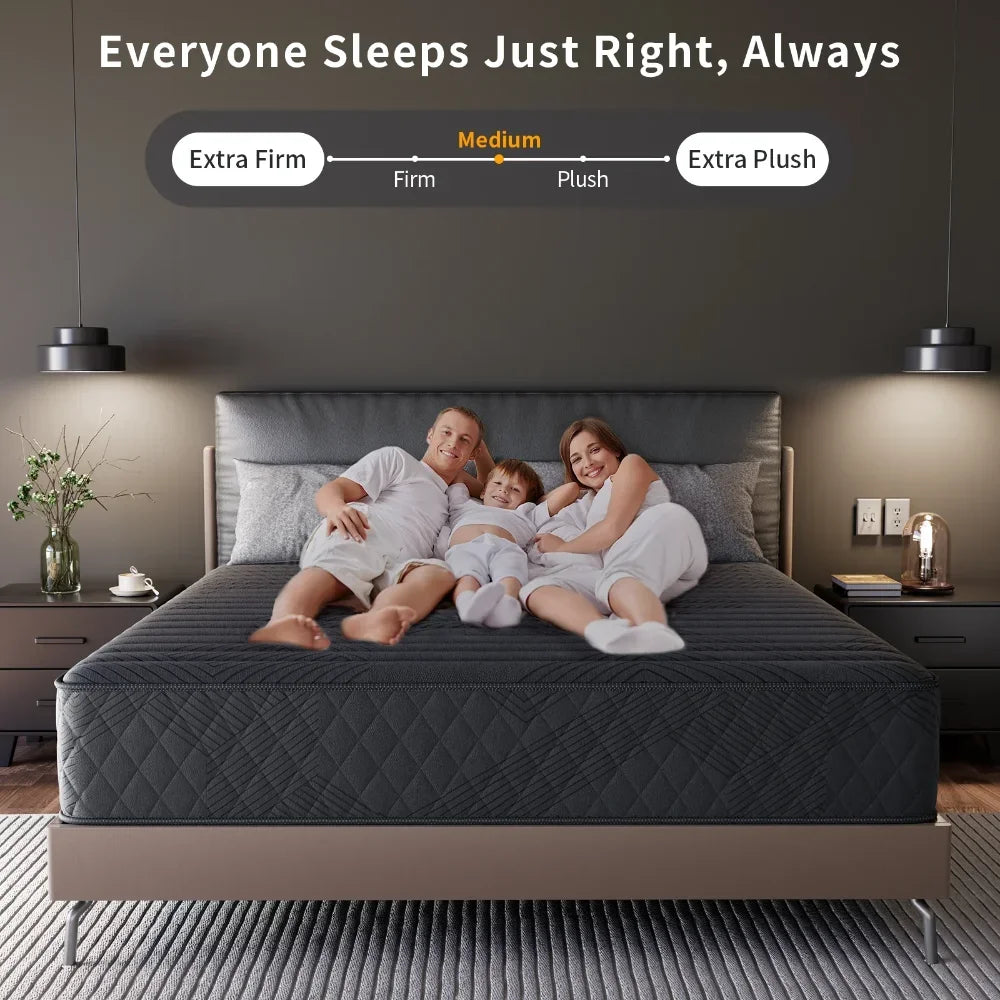 Ljustra Queen Mattress 10 Inch Hybrid Cooling Gel Memory Foam