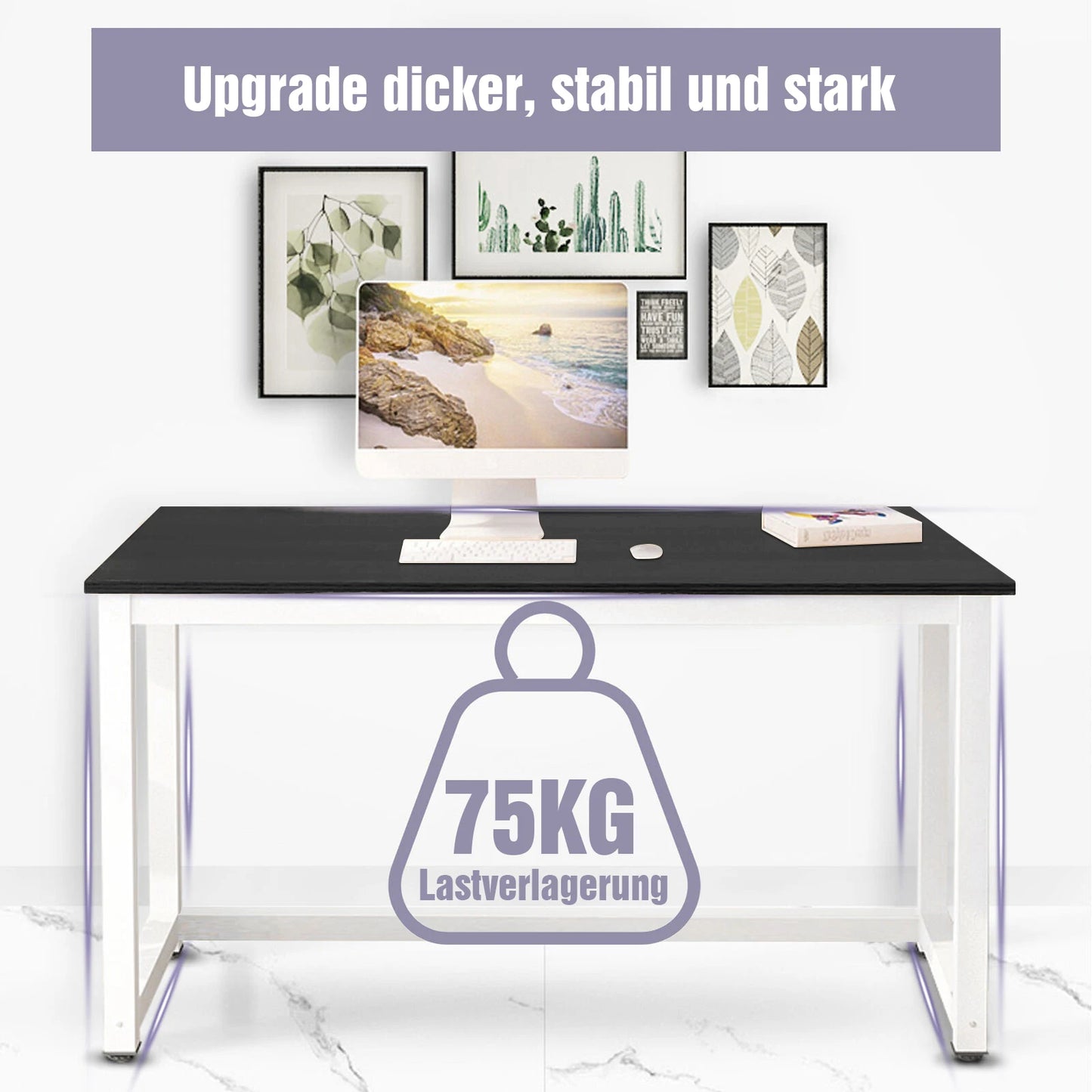 Ljustra 47 Inch Modern Computer Desk Small Office Study Writing Table