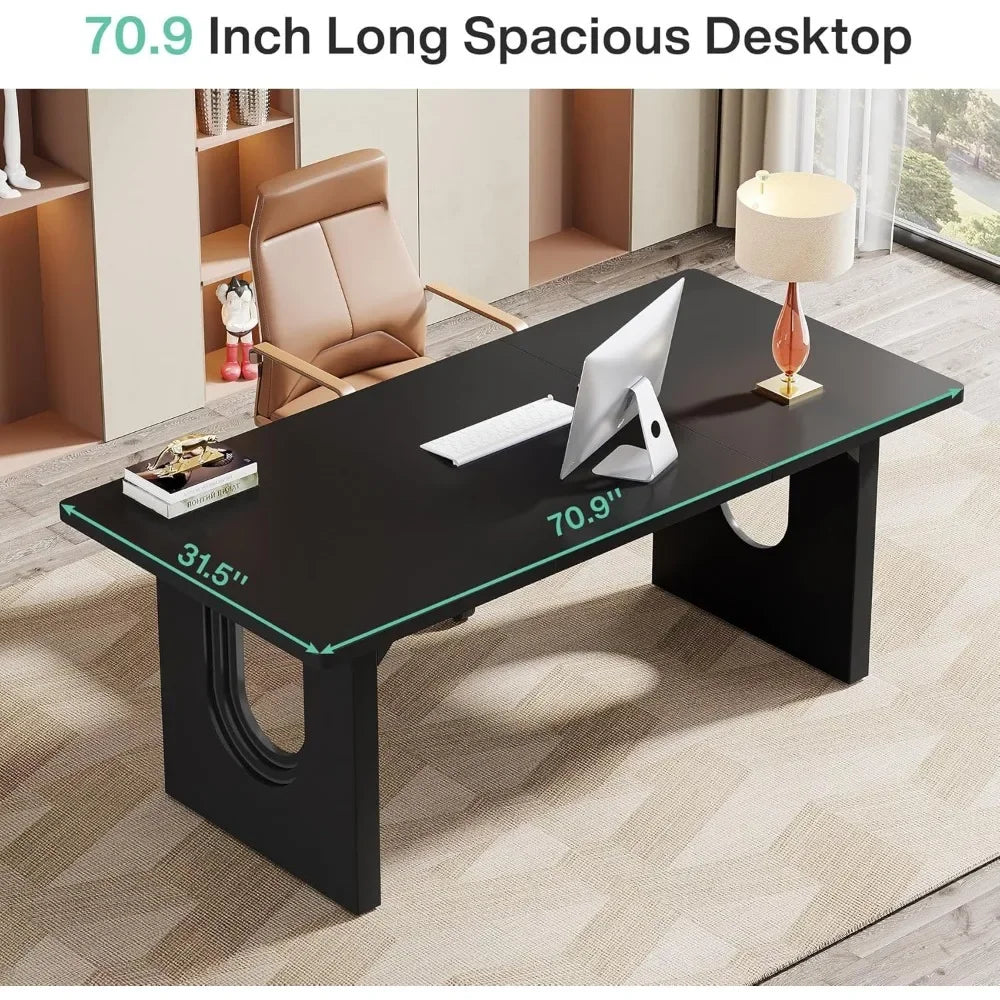 Modern Executive Desk 70.9 Inch Large Office Computer Workstation Table