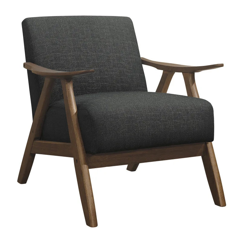 Modern Living Room Accent Chair Thick Cushions Sturdy Backrest Dark Gray