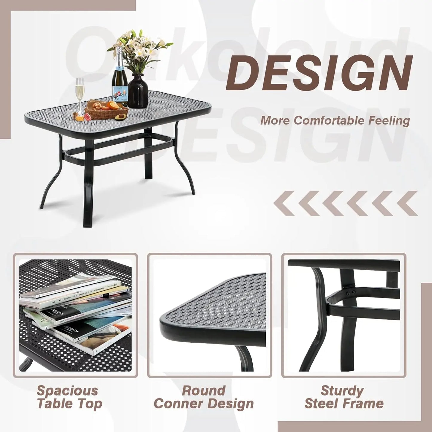 Outdoor Patio Loveseat Set with Thick Cushions and Coffee Table