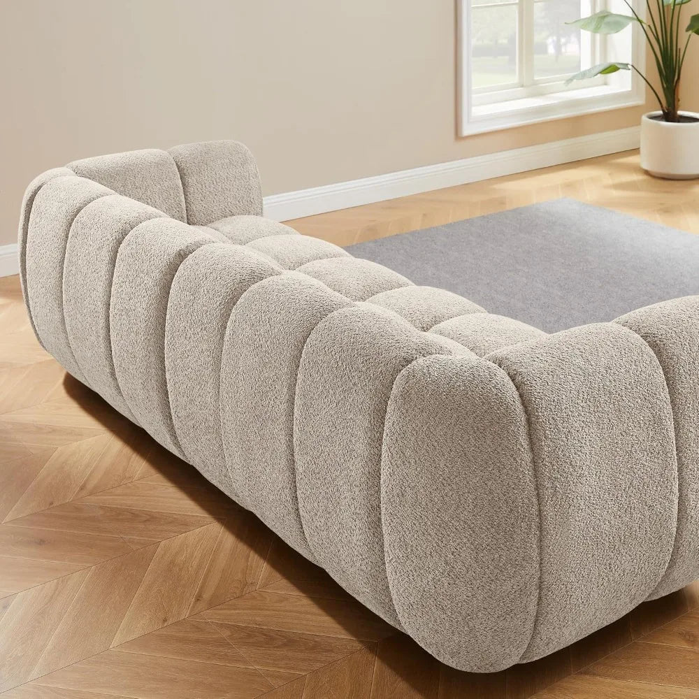 Oversized 88” Boucle Sofa – Deep Seat Cloud Couch | Ljustra Hovra