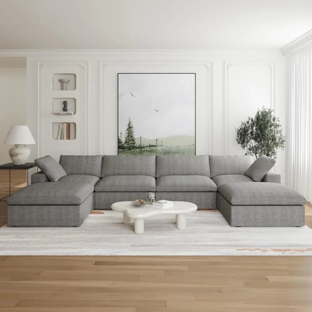 Ljustra 6-Seats Modular Convertible Sectional Sofa Couch Comfortable Living Room