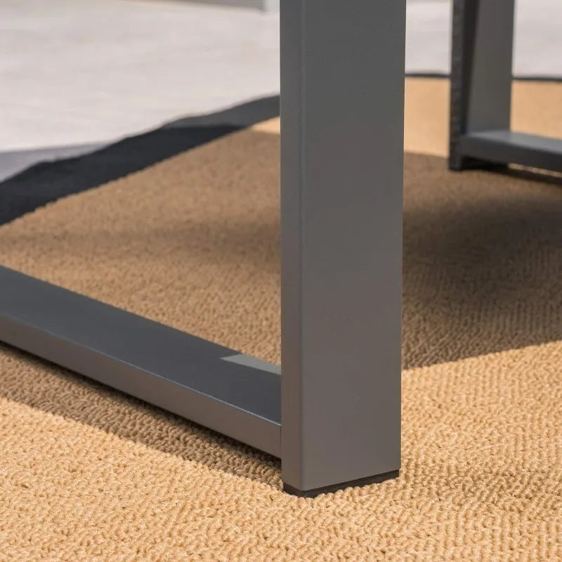 Outdoor 4-Seater Aluminum Chat Set with Fire Pit Tank Holder