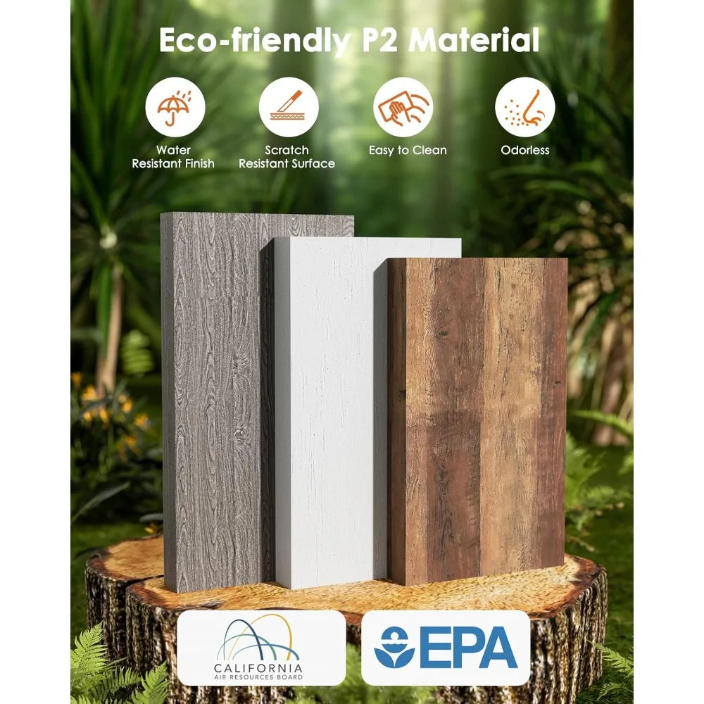 Coffee Table Storage Rustic Organizer 39.4" Modern Living Room Furniture