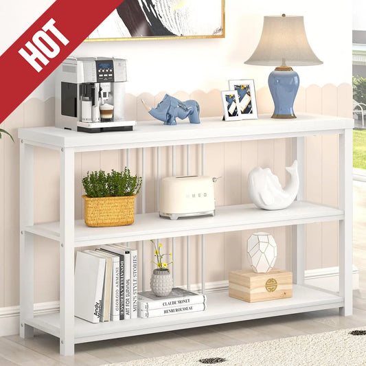 Modern 3 Tier Console Table Entryway Foyer Sofa Table Living Room Storage