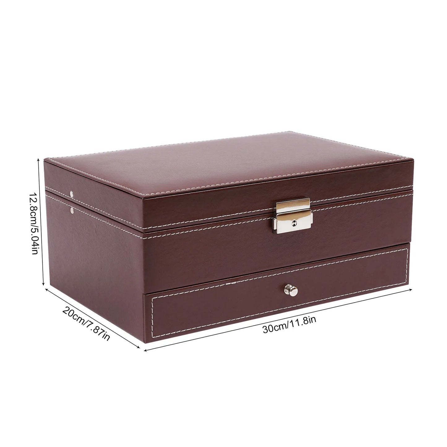 Ljustra Mens 12 Slots Watch Box Jewelry Organizer with Drawer Holder