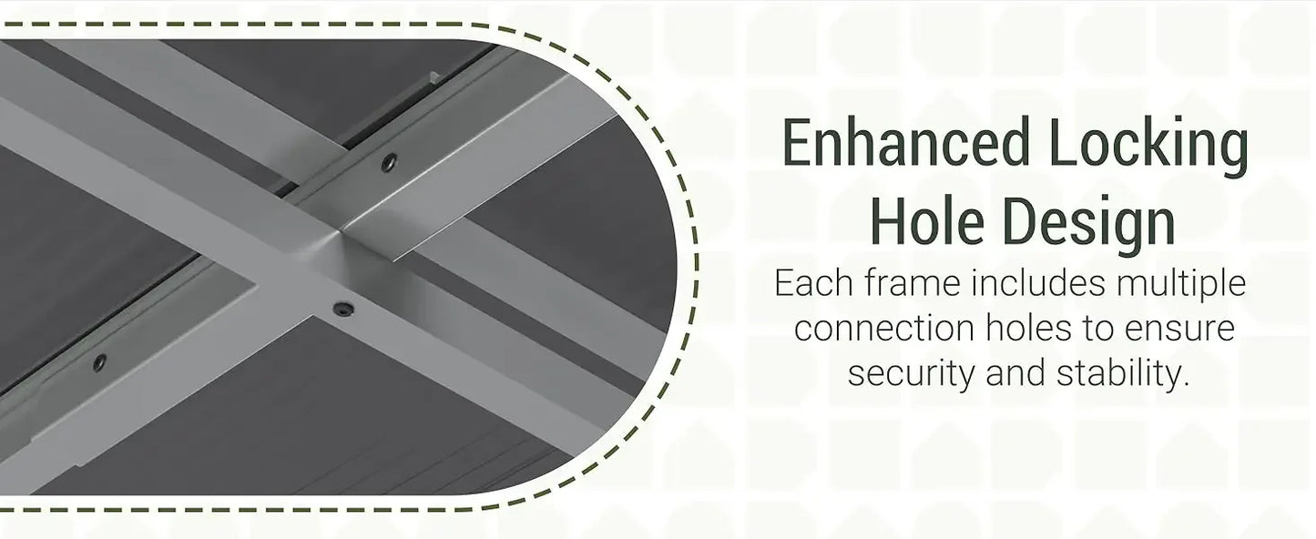 10x14 FT Wall Mounted Gazebo Aluminum Pergola Outdoor Shade Clearance