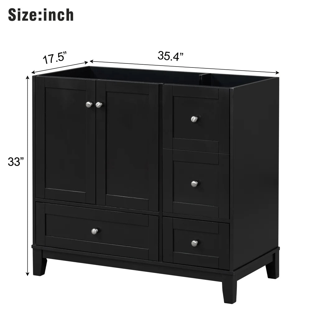 36 Inch Modern Bathroom Vanity with USB Charging and Ample Storage