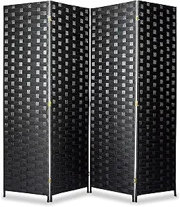 Classic Japanese Screen Room Divider Portable 4-Panel Folding Divider