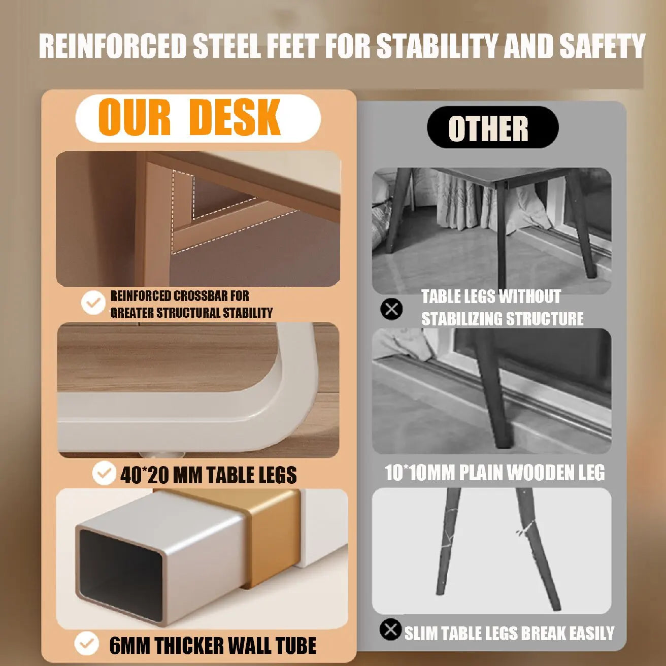 Ljustra Modern Simple White Computer Desk Small Writing Table for Office