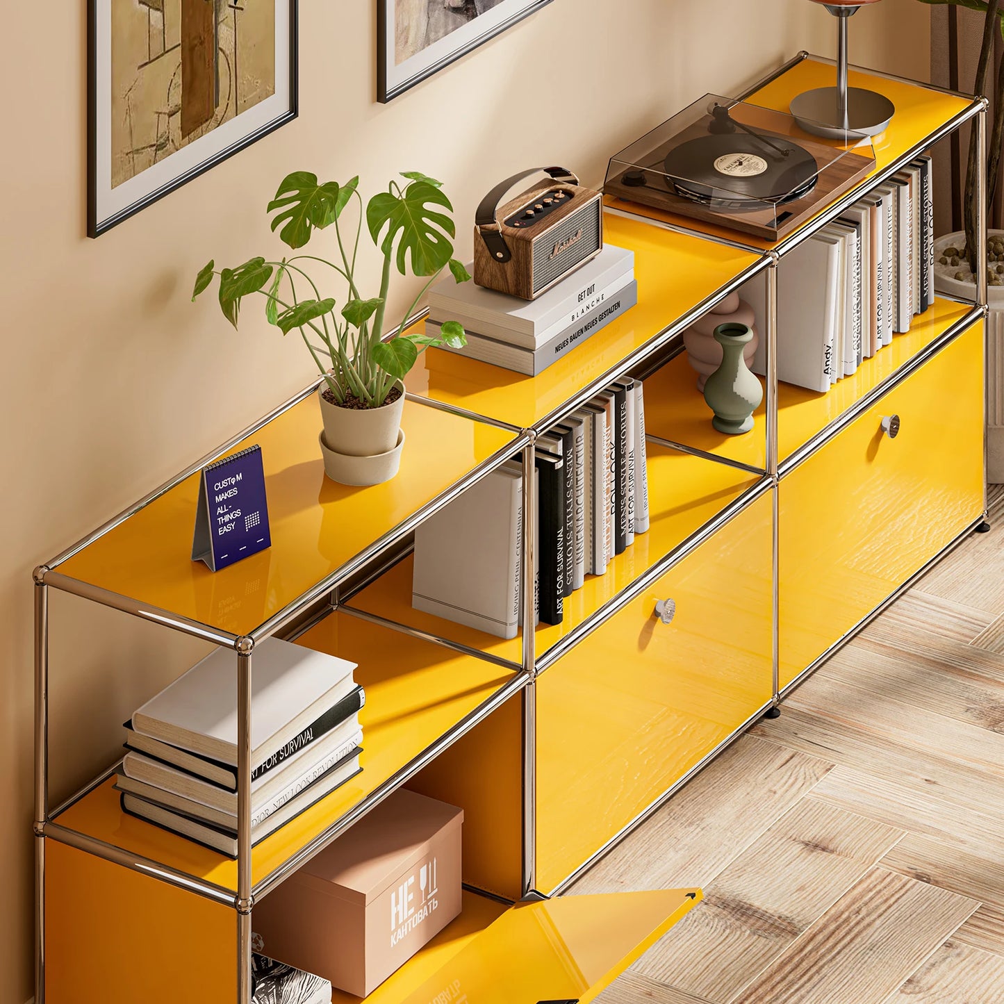 Modern Stainless Steel Storage Cabinet Organizer for Living Room Office