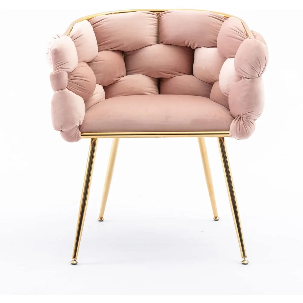 Luxury Set of 2 Leisure Velvet Accent Chairs Modern Sofa Stool