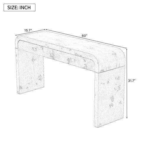Ljustra 60 Inch Wooden Entryway Console Table with 2 Drawers and Handles