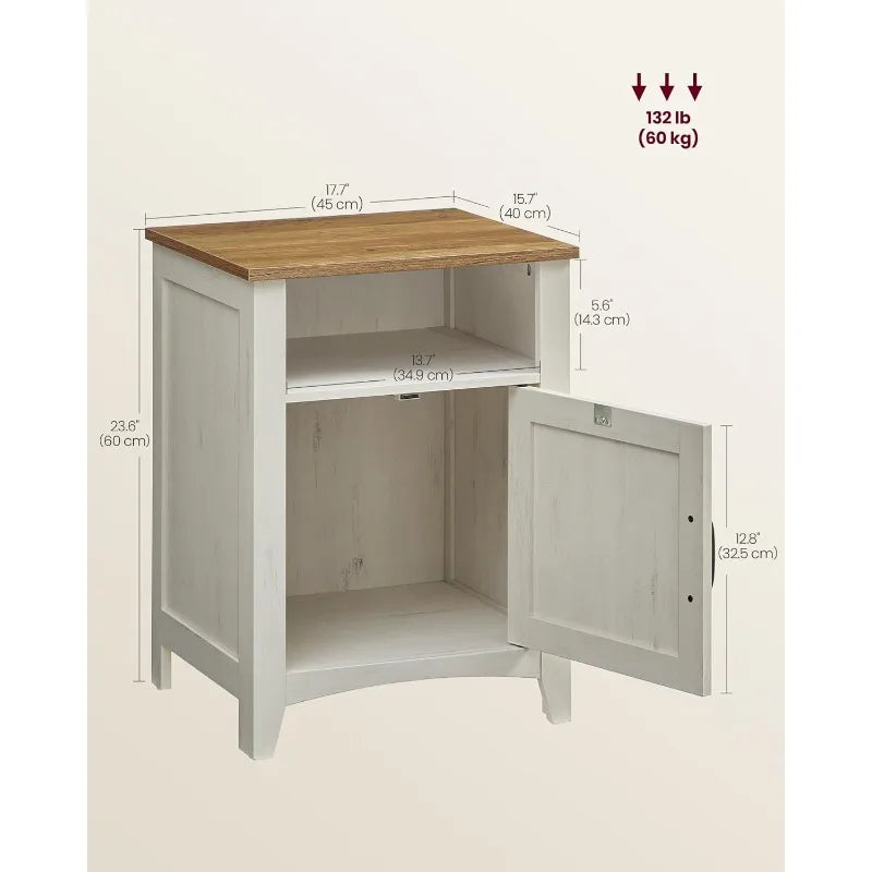 Ljustra Farmhouse Nightstand Set of 2 with Storage Barn Door Design