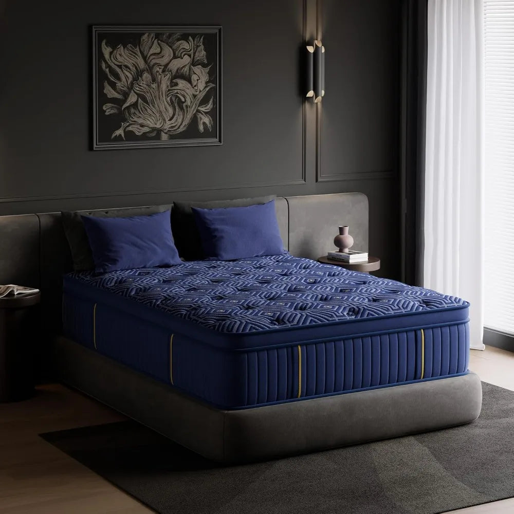 Ljustra Queen Mattress 14 Inch Medium Hybrid Memory Foam Pocket Spring