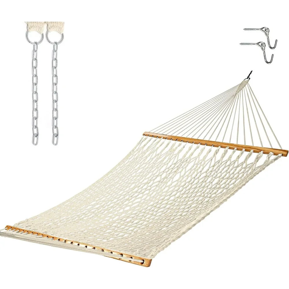 Ljustra Castaway Living 13ft Double Hand Woven Cotton Rope Hammock