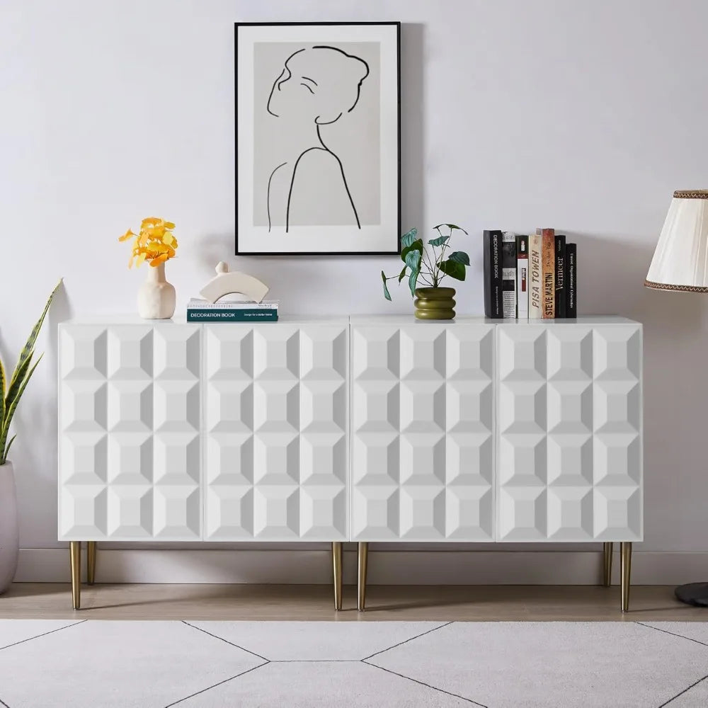 Accent Storage Cabinet Buffet Sideboard Small Credenza for Kitchen Entryway