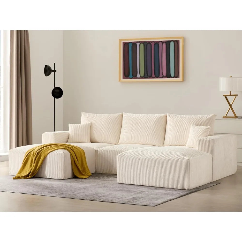 Ljustra Sectional Cloud Sofa U-Shaped Modern Lounge Couch 113 Inch