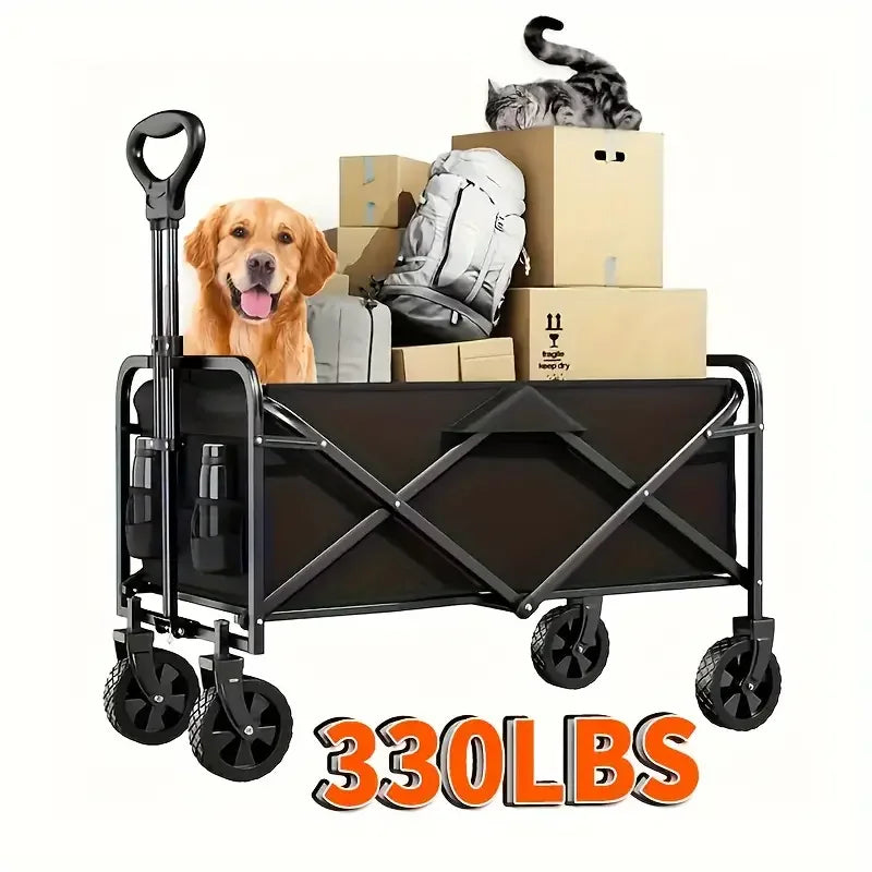 Heavy Duty Collapsible Wagon Cart All-Terrain Utility Cart for Storage