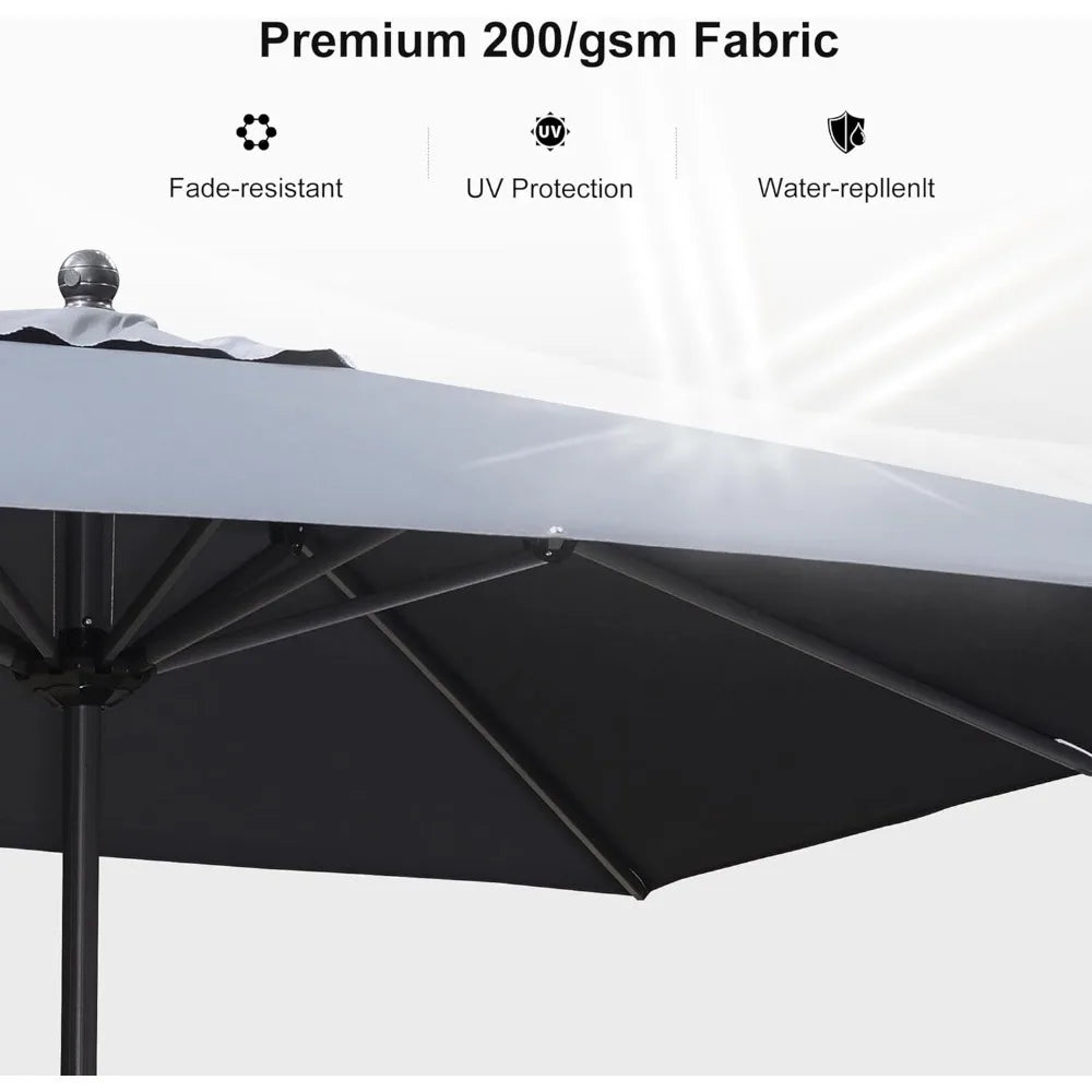 10ft Square Patio Umbrella Aluminum Frame Market Sun Umbrella Outdoor