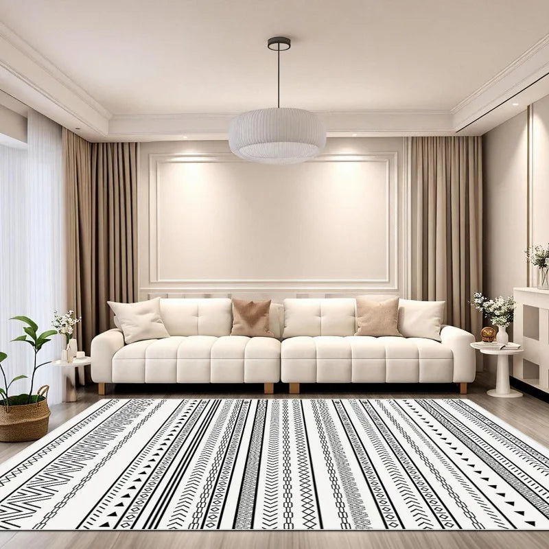 Grey Imitation Cashmere Area Rug 6x9 Feet Soft Non-Slip Washable Carpet