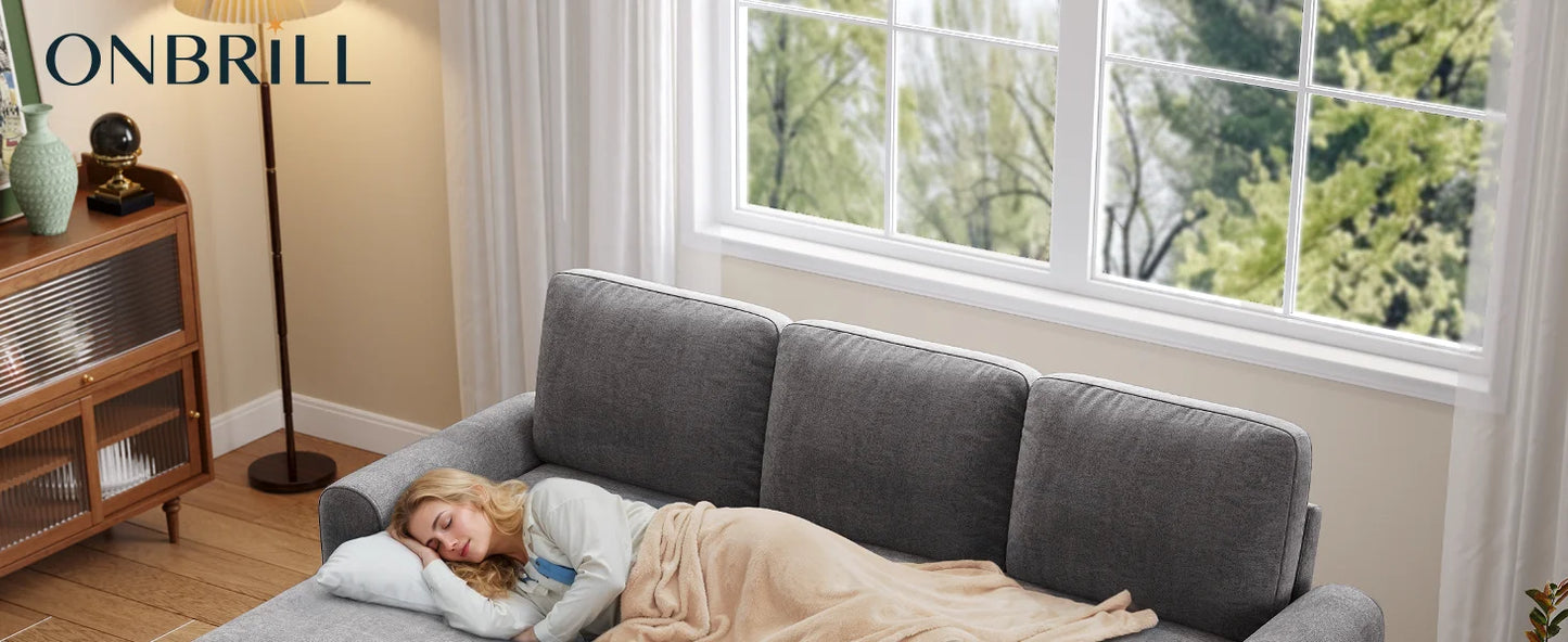 Ljustra L Shaped Sleeper Sofa Pull Out Couch Bed with Storage Chaise