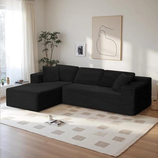 108 Inch L Shape Modular Sectional Sofa Modern Deep Seat Couch Living Room