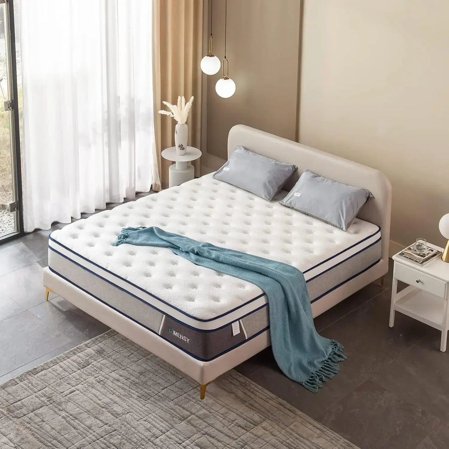 Ljustra Queen 10 Inch Hybrid Mattress Gel Memory Foam Innerspring