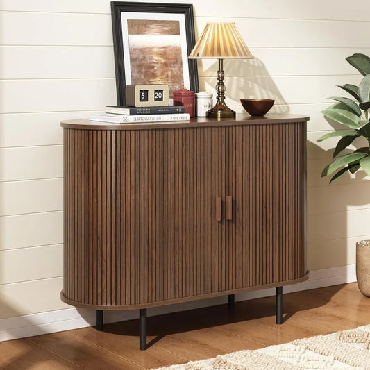 40 Inch Sideboard Buffet Cabinet with Sliding Door Adjustable Shelf