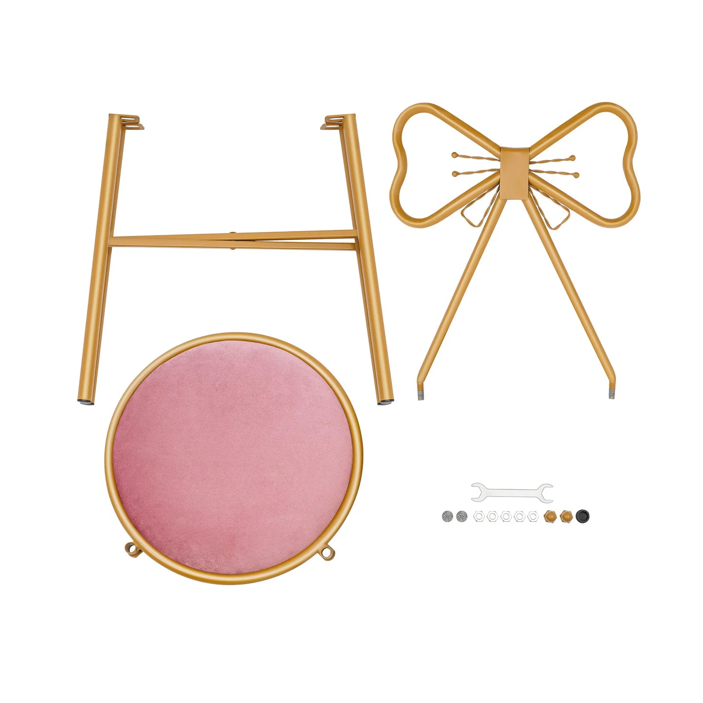 Butterfly Shaped Vanity Chair Makeup Stool Dining Chair with Backrest