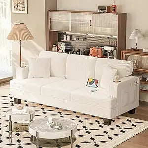 Ljustra 83 Inch Comfy Sofa Couch with USB Type-C Port 3 Seater