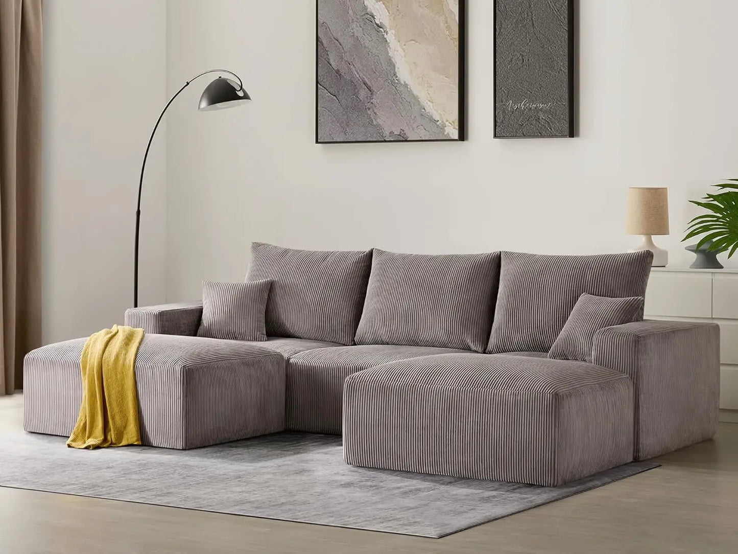 Ljustra Sectional Cloud Sofa U-Shaped Modern Lounge Couch 113 Inch