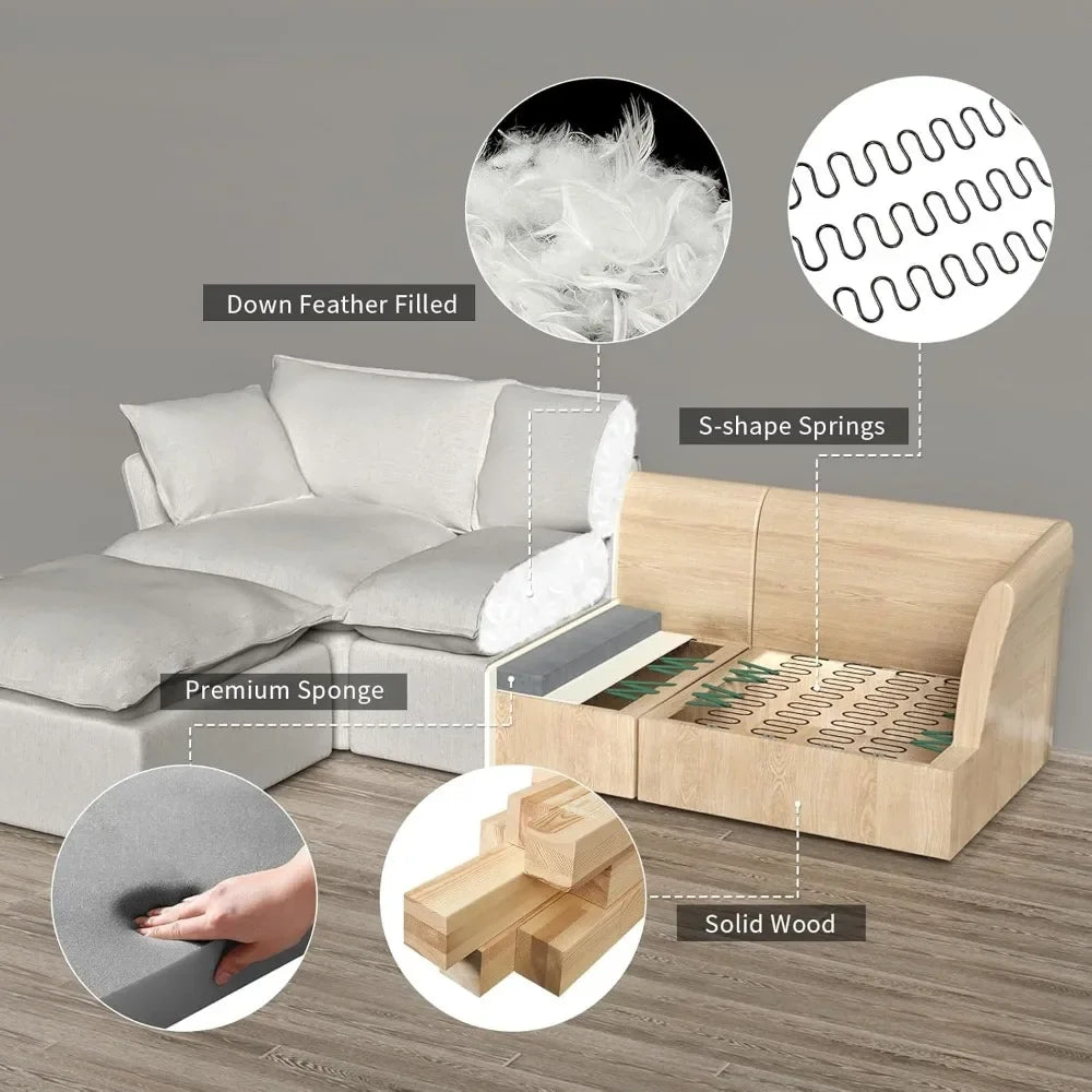 Ljustra Cloud Modular Sectional Sofa 6 Seaters Convertible Couch