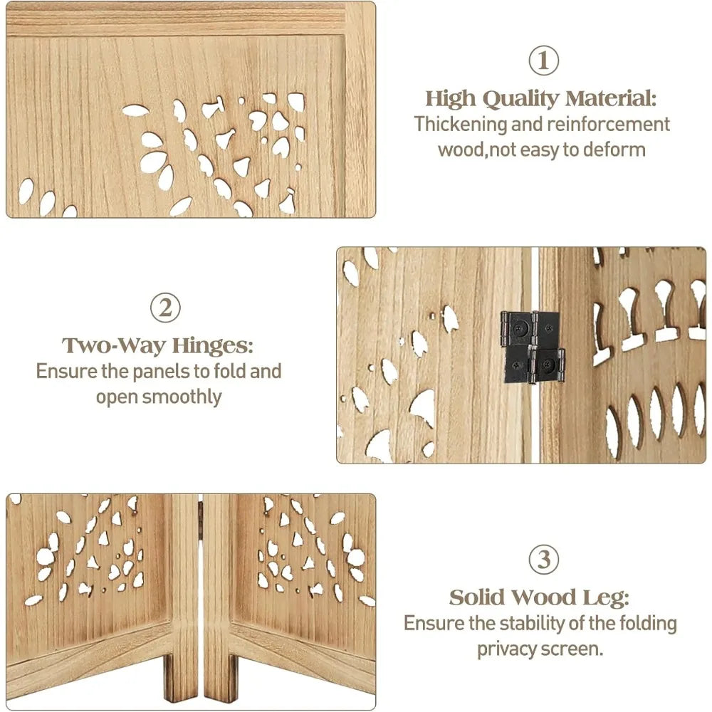 Babion 6 Panel Room Divider Folding Privacy Screen Portable Wall Divider