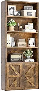 71.5 Inch Tall Bookshelf 6 Tier Wooden Bookcase Office Storage Cabinet