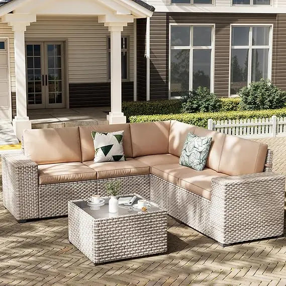 13 Piece Patio Furniture Set Outdoor Wicker Sofa Sectional Set