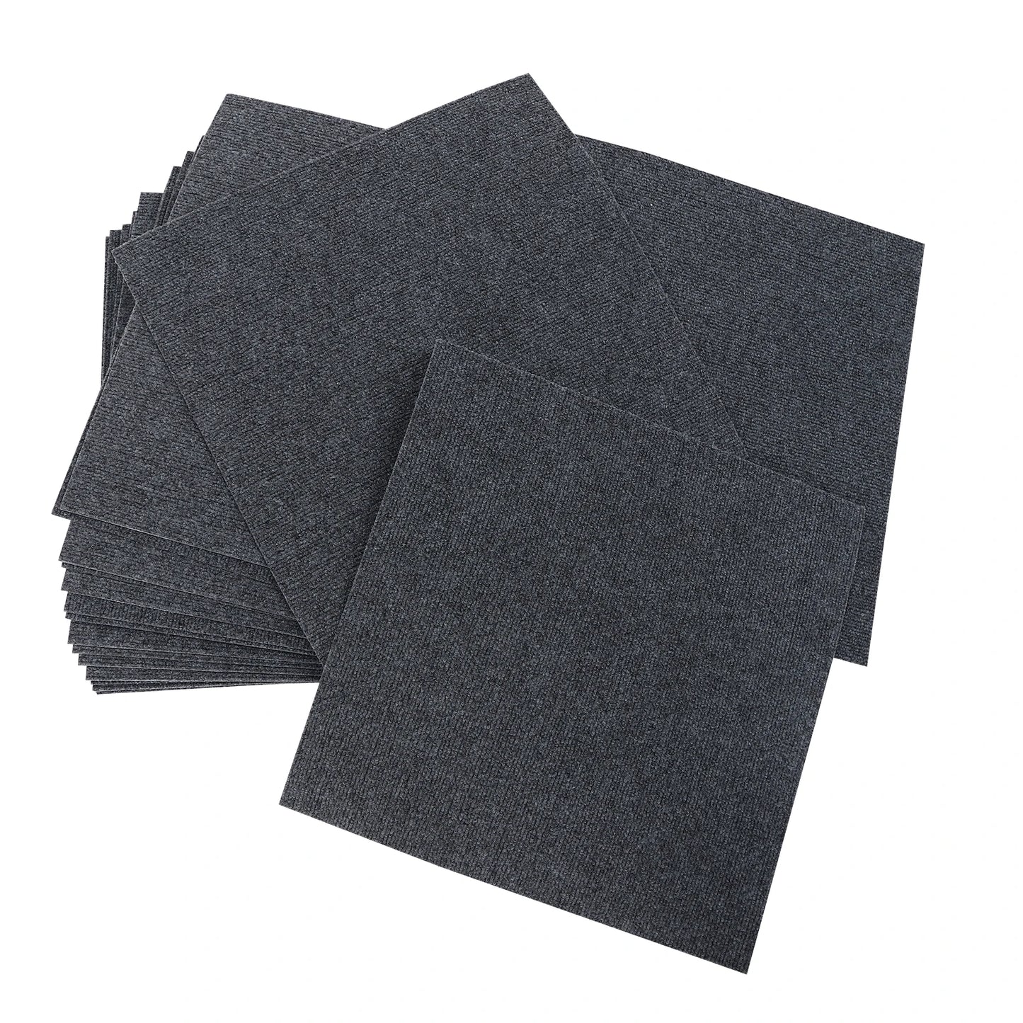 20PCS Self-adhesive Dark Grey Square Carpet Tiles for Home and Hotel