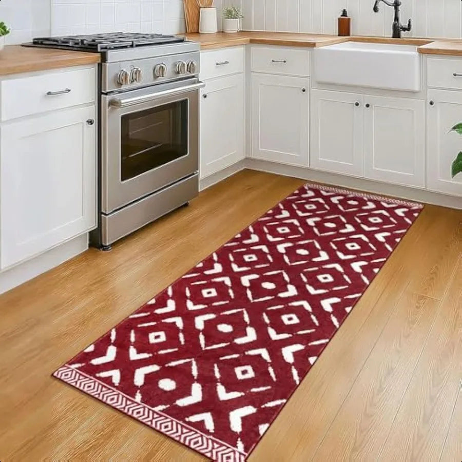 Kitchen Runner Rug Washable Soft Non Slip Christmas Hallway Distressed