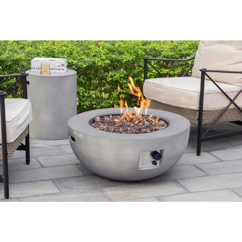 31.5 Inch Outdoor Propane Fire Pit Table With Tank Cover 50000 BTU