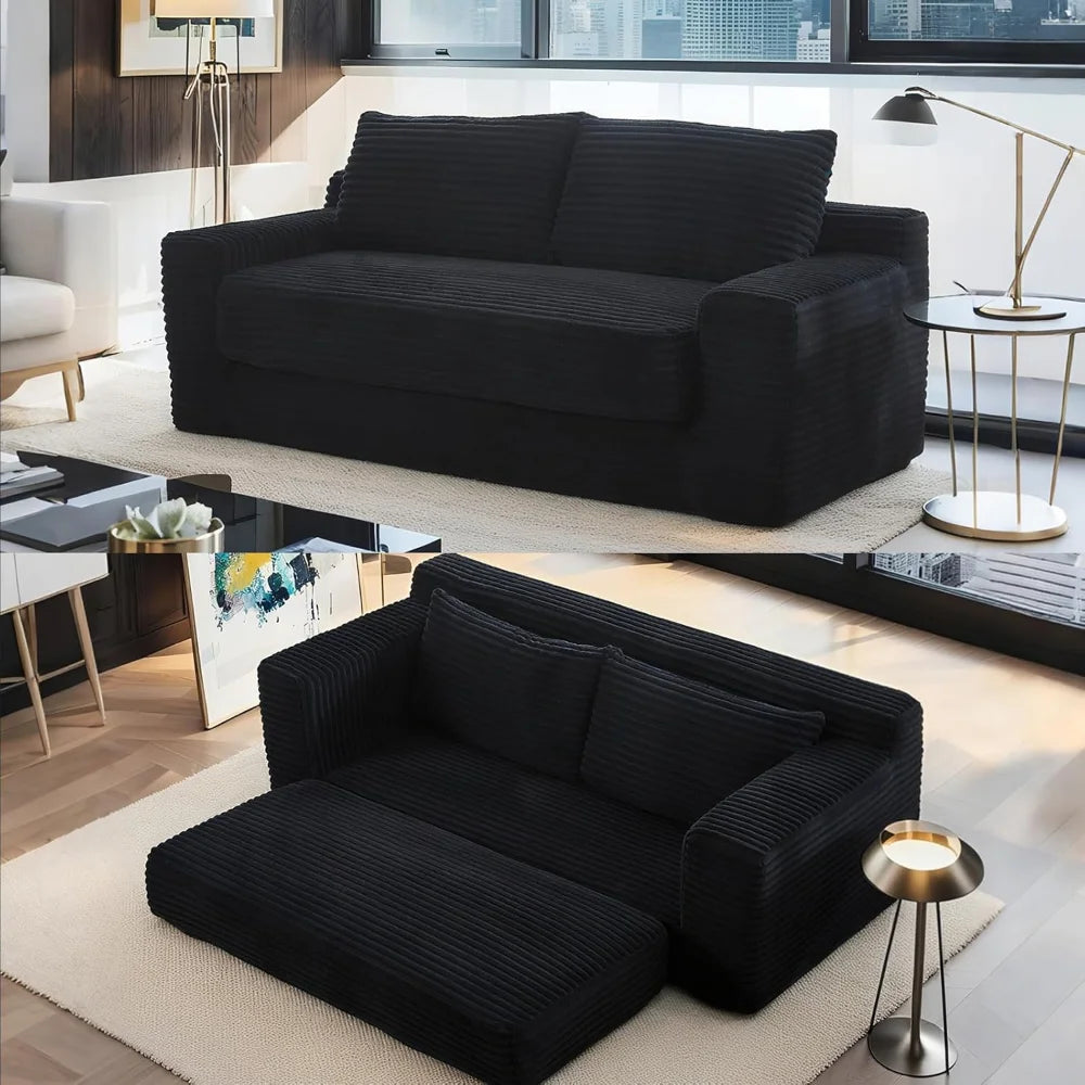 Ljustra Loveseat Sofa Bed Convertible 2-in-1 Compact Memory Foam Couch