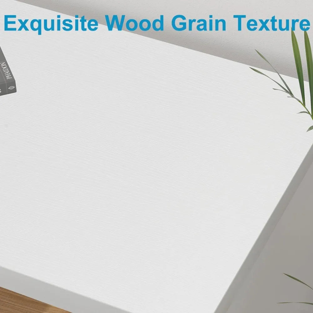 L-Shaped Computer Desk with 3 Drawers and 2 Shelves for Home Office