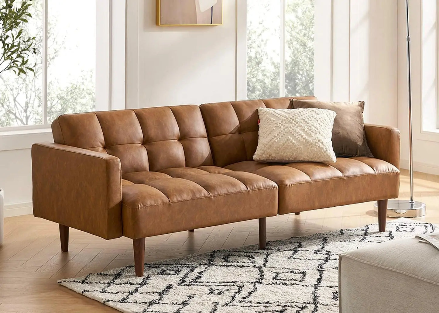 Ljustra 76.8" Modern Couch Sleeper Futon Loveseat Living Room
