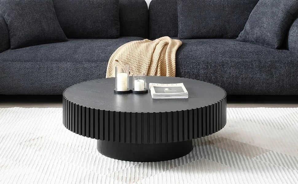 Modern 31.49 Inch Round Coffee Table Luxury Living Room Accent Table