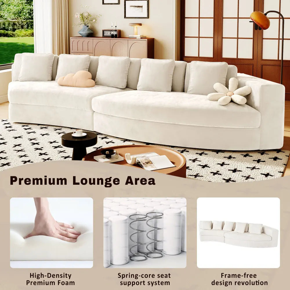 Ljustra 115.7" Modular Sectional Sofa Curved Couch for Living Room